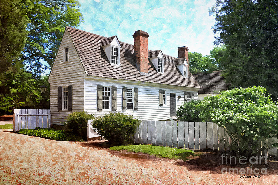 Tree Painting - Two Chimney Cottage by Shari Nees