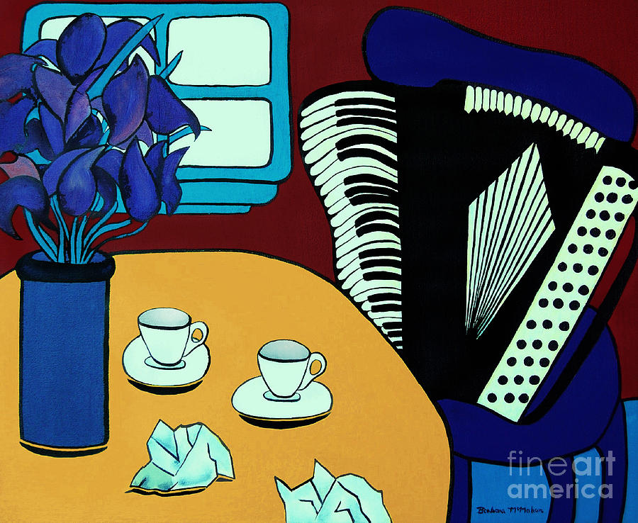 Two Cups One Accordian Painting by Barbara McMahon