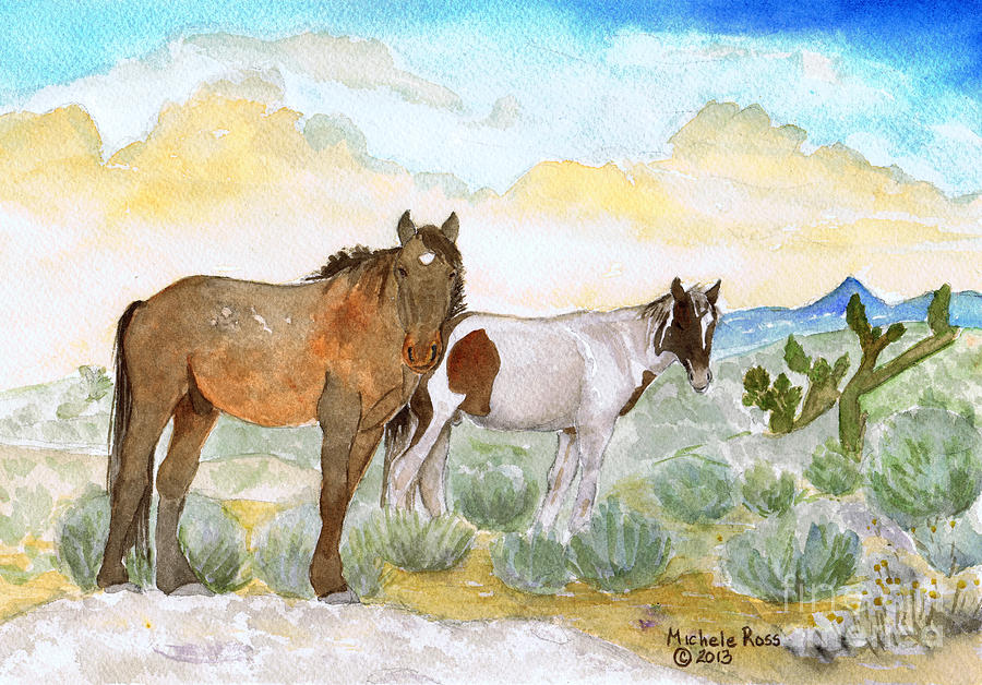 Desert Painting - Two Desert Veterans by Michele Ross