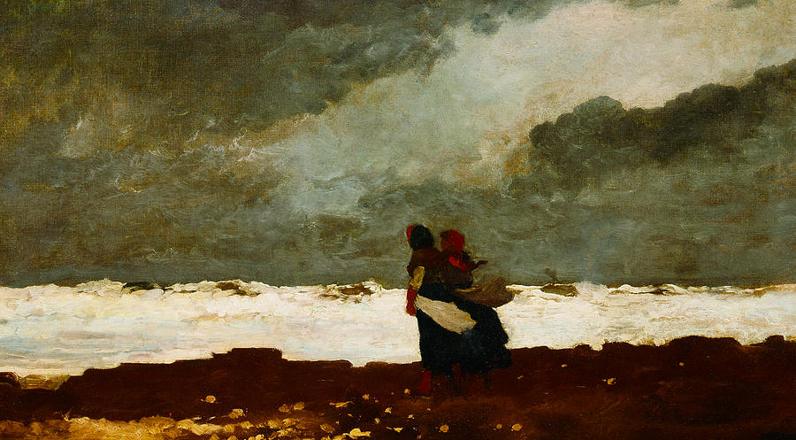 Two Figures By The Sea Digital Art by Winslow Homer