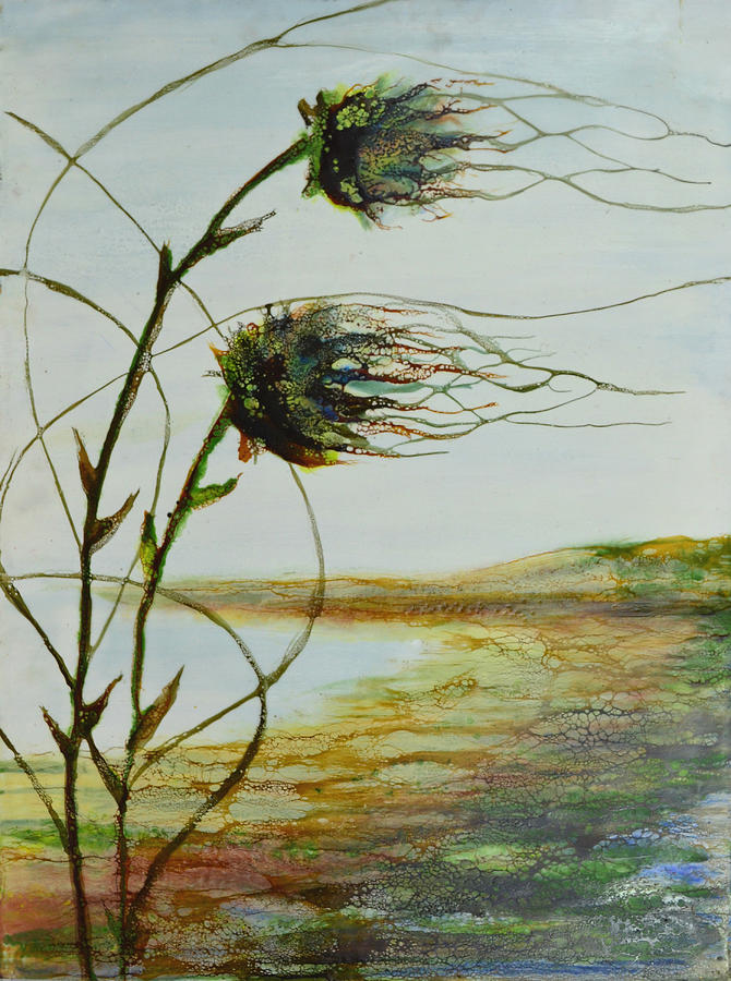 Two Flowers by the Bay Painting by Jennifer  Creech