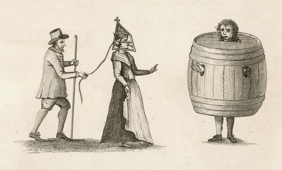 Two Forms Of Punishment For Domestic Drawing by Mary Evans Picture Library