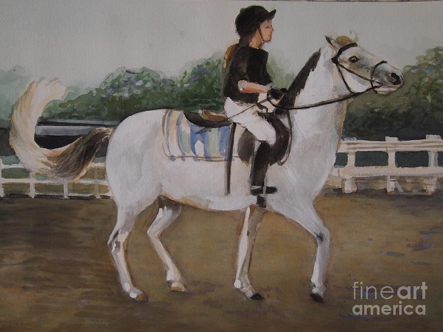 Horse Watercolor Painting - Two Frisky Friends by Nancy Kane Chapman