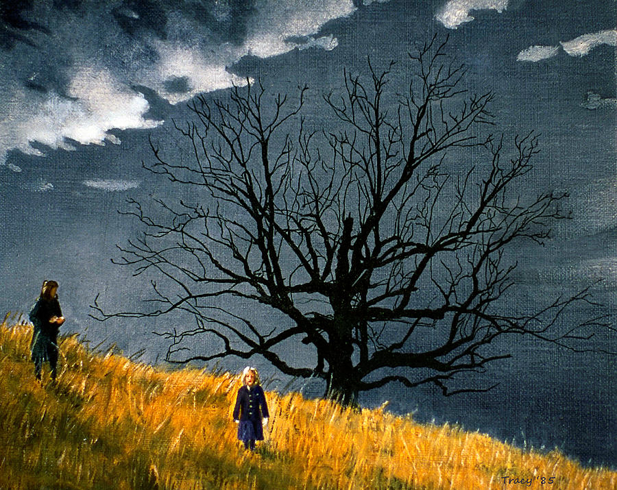 Two Girls on a Hill Painting by Robert Tracy