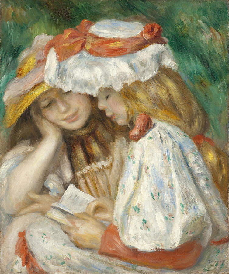 Two Girls Reading Digital Art by Renoir
