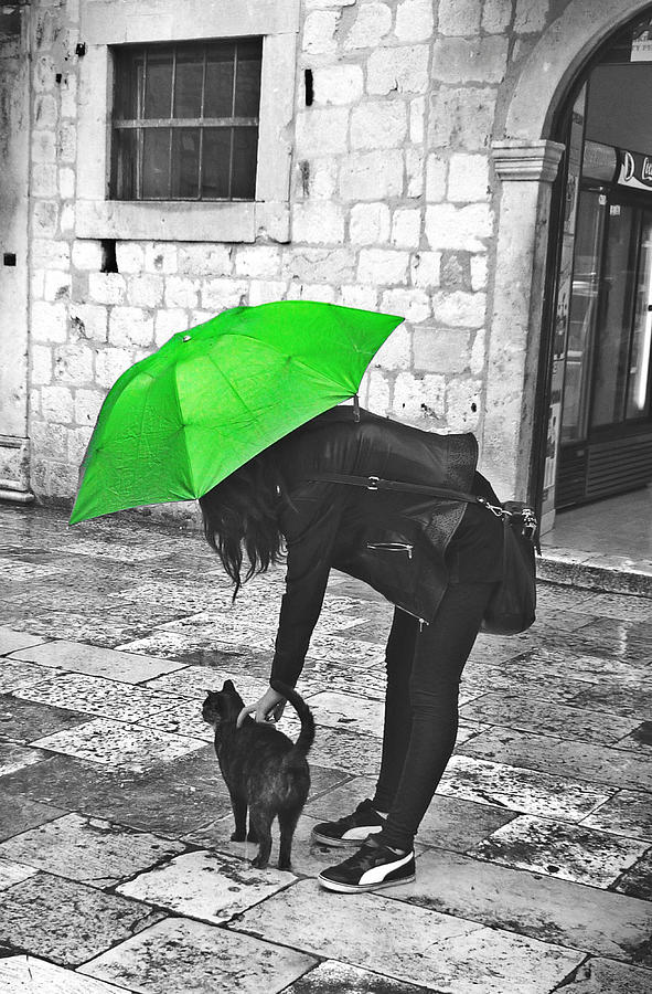 Umbrella Photograph - Two girls under umbrella by Rumiana Nikolova