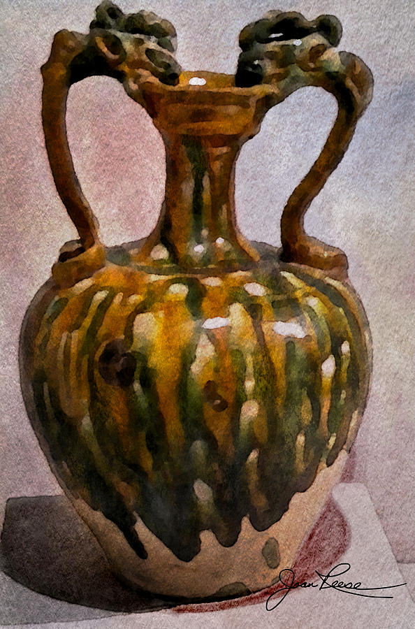 Two Handle Vase Painting by Joan Reese