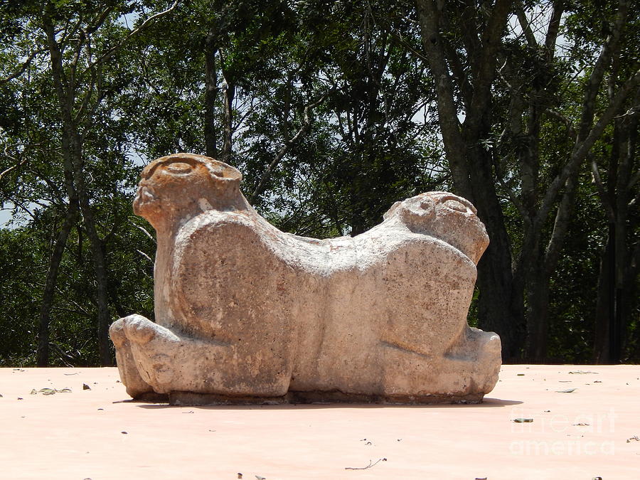 Two Headed Jaguar Throne At Uxmal Yucatan Mexico Photograph by Michael Hoard