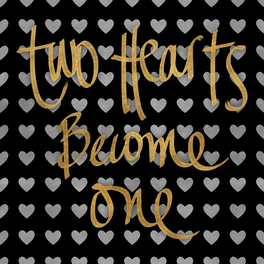 Pattern Digital Art - Two Hearts Become One Pattern by South Social Studio