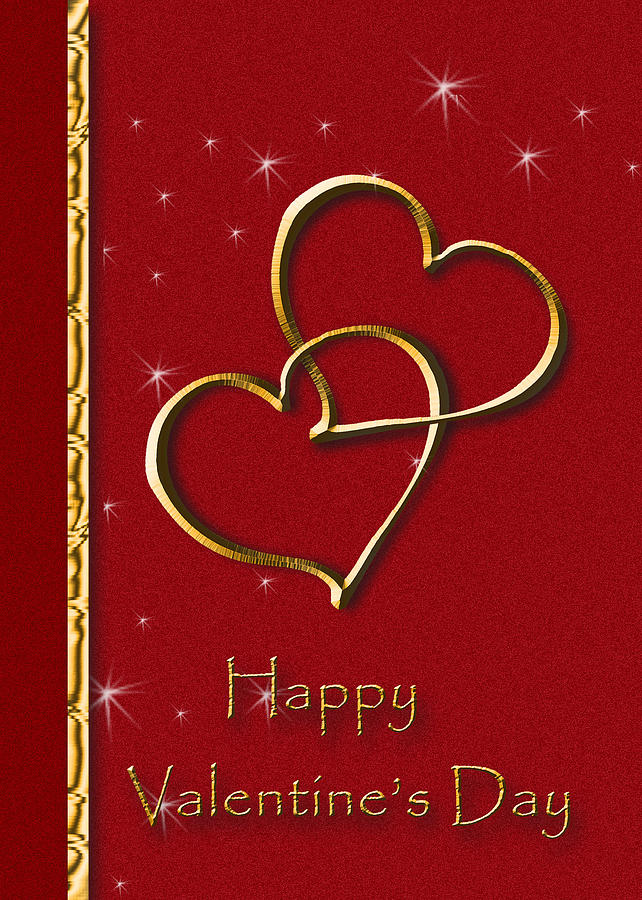 Valentines Day Digital Art - Two Hearts Valentines Day by Jeanette K