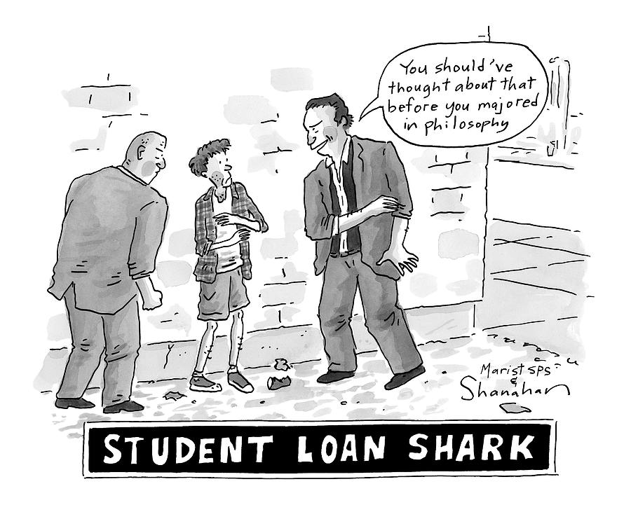 Two Henchman -- Student Loan Sharks -- Approach Drawing by Danny Shanahan Two Henchman -- Student Loan Sharks -- Approach Drawing by Danny Shanahan