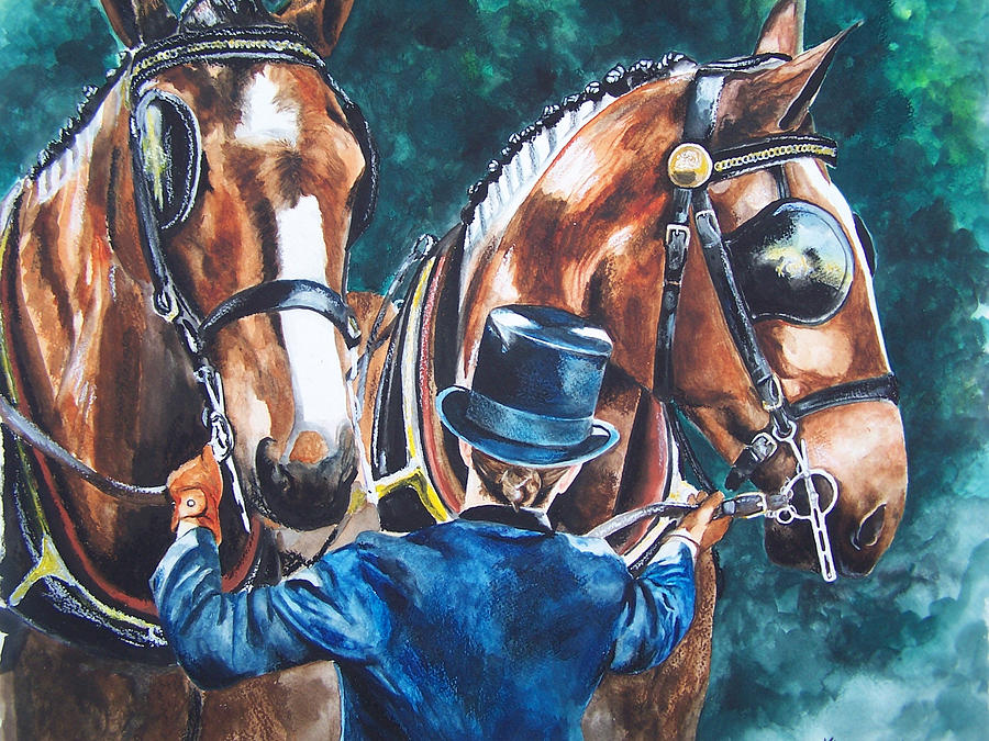Two in Hand Painting by Kathy Laughlin