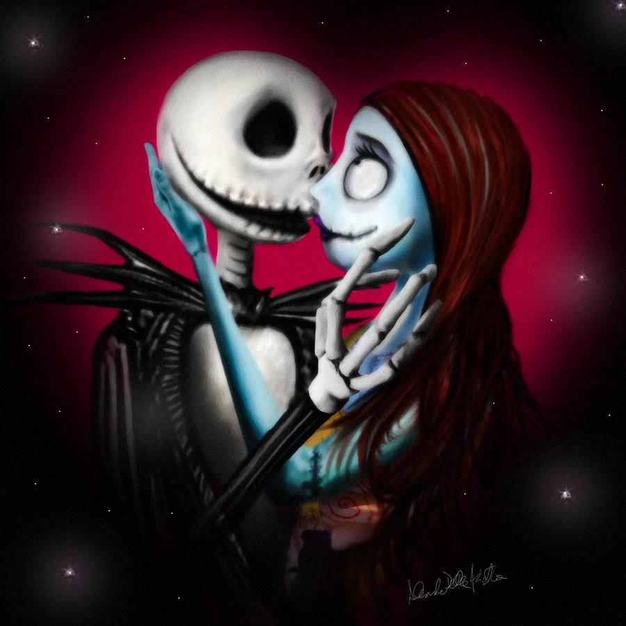 Jack Skeletron Digital Art - Two in one heart by Alessandro Della Pietra