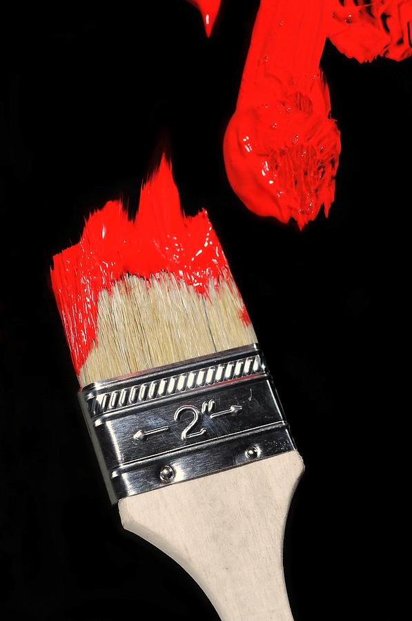 Paint Brush Photograph - Two Inch Red by Diana Angstadt