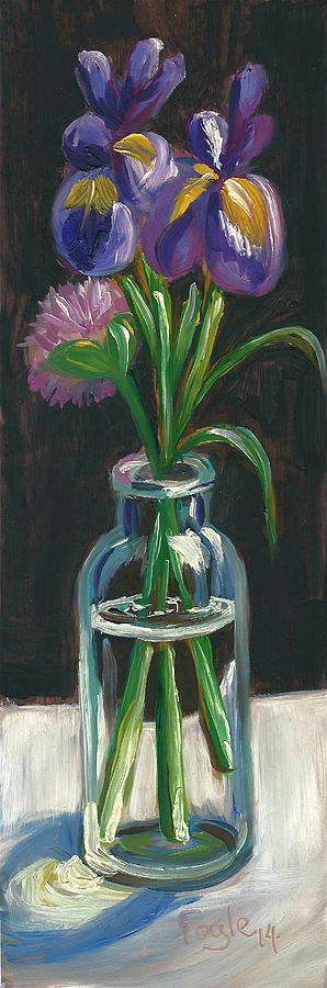Two Irises And A Chive Painting