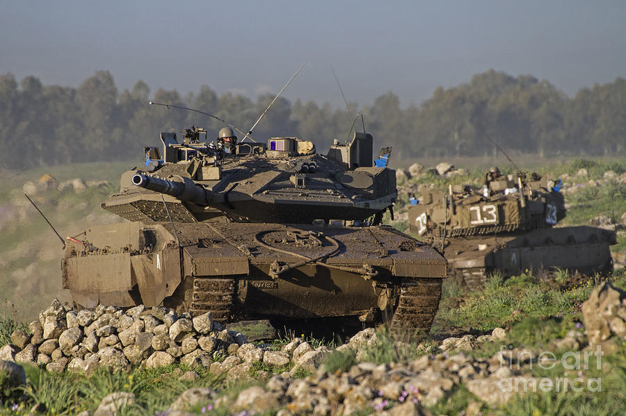 Transportation Photograph - Two Israel Defense Force Merkava Mark by Ofer Zidon