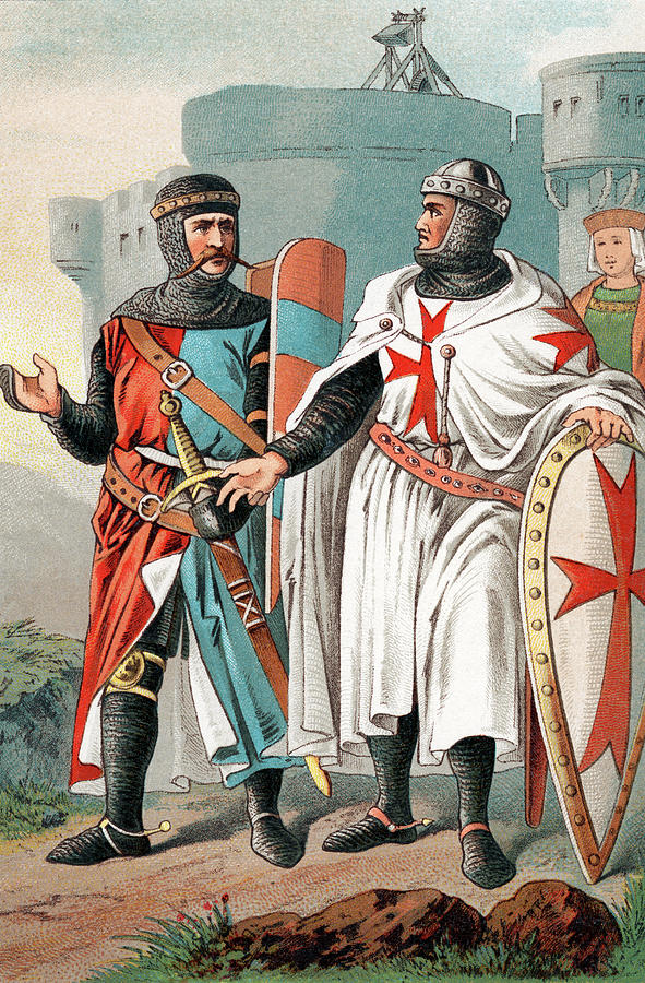 Two Knights Of Malta Wearing Armour Painting by Vintage Images - Fine ...