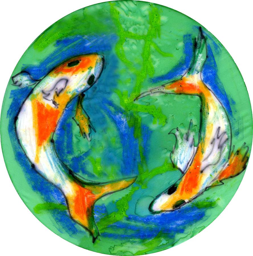 Koi Painting - Two Koi Fish by Genevieve Esson