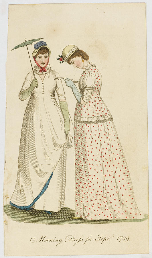 Two Ladies In Morning Dress Drawing By Mary Evans Picture Library