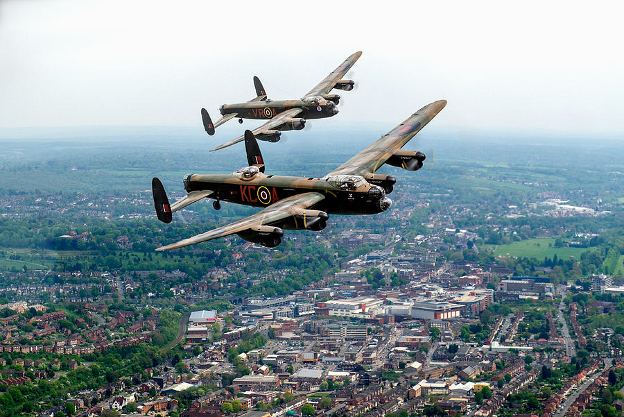 Two Lancasters over High Wycombe Digital Art by Gary Eason