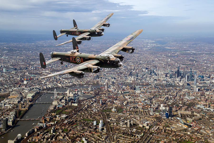 Two Lancasters over London Digital Art by Gary Eason