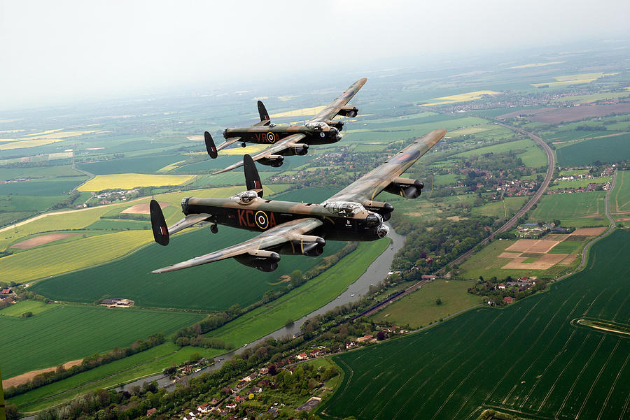 Two Lancasters over the upper Thames Digital Art by Gary Eason