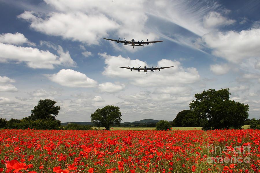 Two Lancasters Poppy Pass Digital Art By Airpower Art - Fine Art America