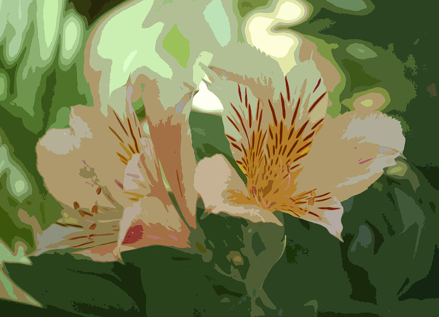 Two Lilies Cutout Digital Art by Linda Brody
