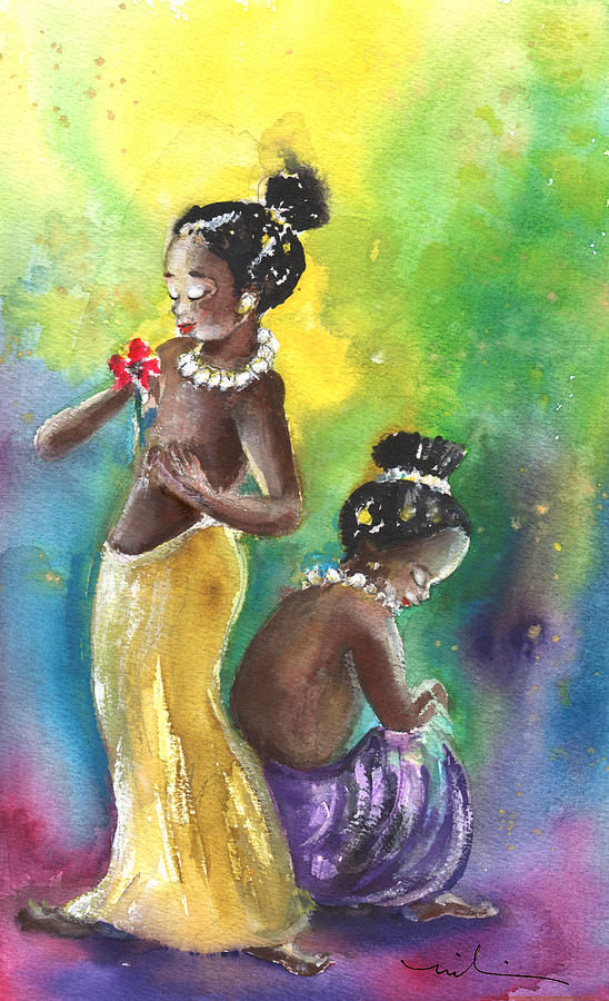 Two Little Princesses Painting by Miki De Goodaboom