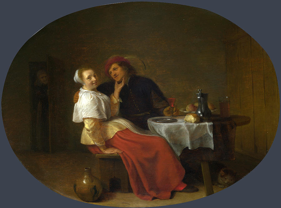 Two Lovers at Table Painting by Hendrick Sorgh