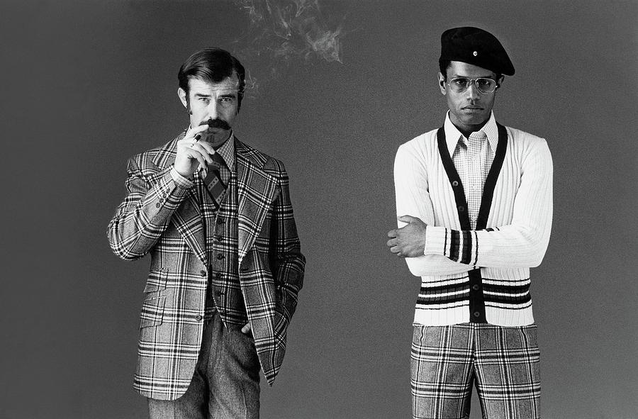Two Male Models Wearing 1970s Style Clothing Photograph by Bill Cahill Two Male Models Wearing 1970s Style Clothing Photograph by Bill Cahill