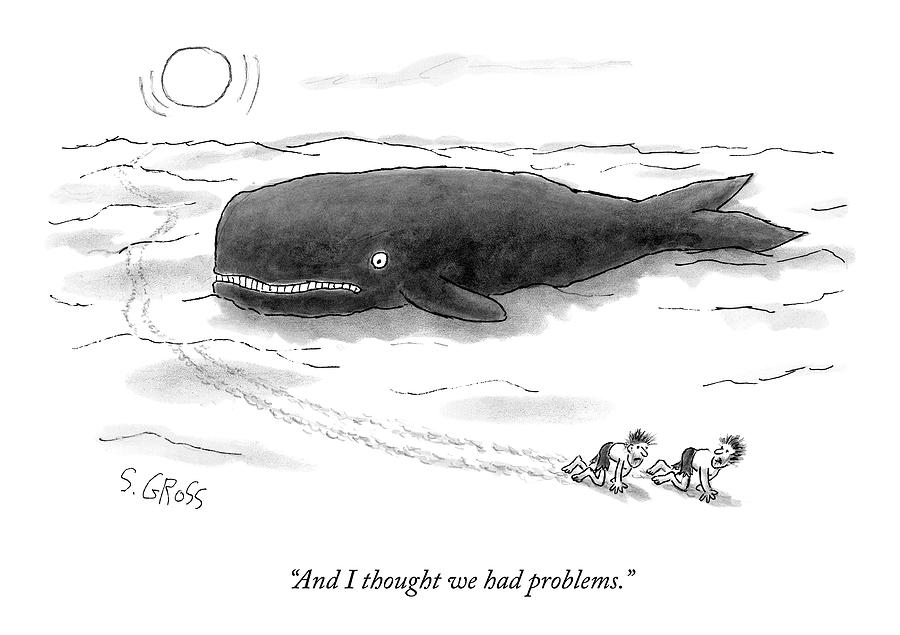 Two Men Crawling Through The Desert Pass A Whale Drawing by Sam Gross Two Men Crawling Through The Desert Pass A Whale Drawing by Sam Gross