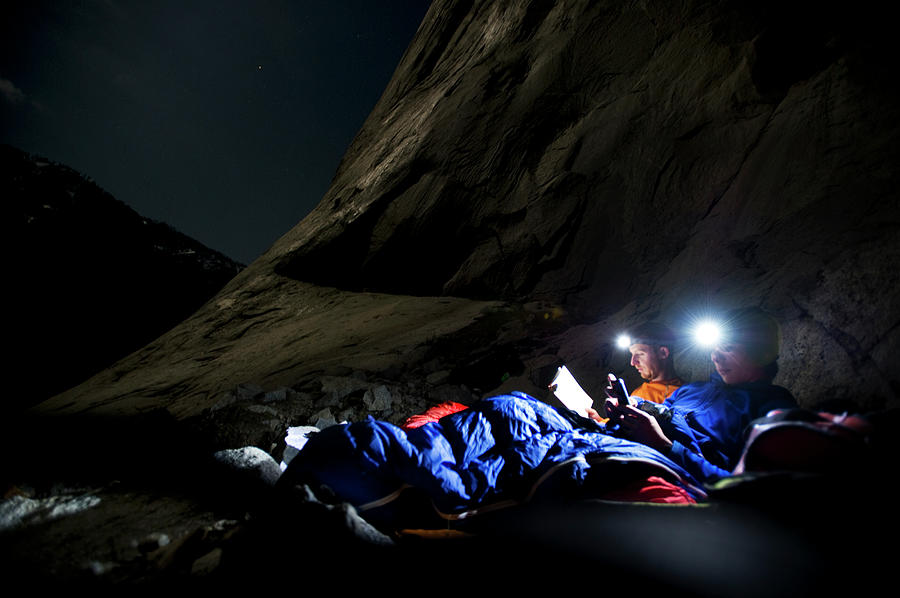 Two Men In Sleeping Bags On El Cap Photograph by Corey Rich - Fine Art ...