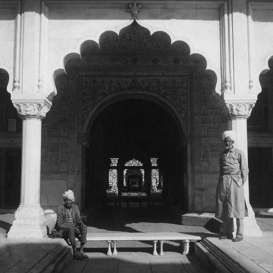 Two Men In The Courtyard Of Red Fort In Delhi Photograph by Cecil Beaton
