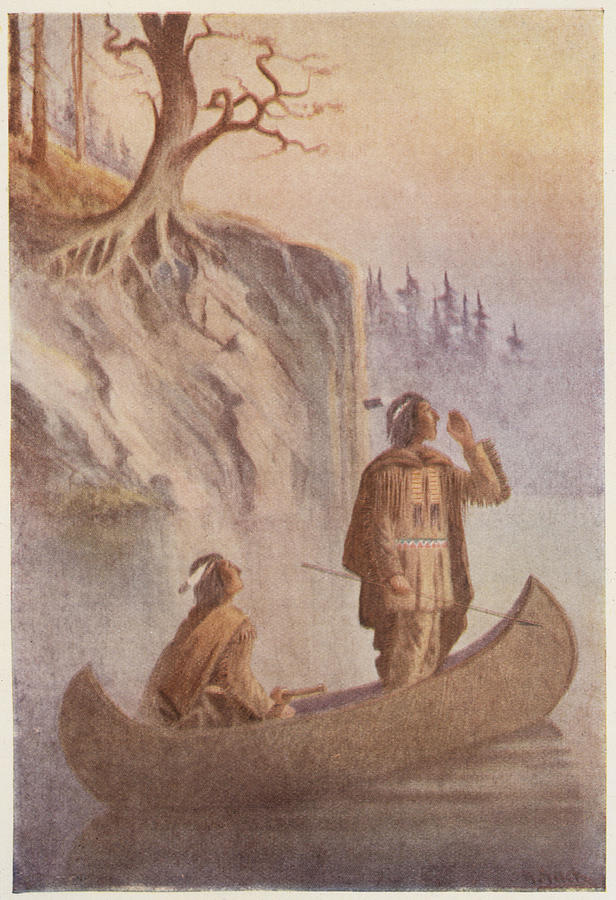 Two Men Of The Algonquin People Drawing by Mary Evans Picture Library