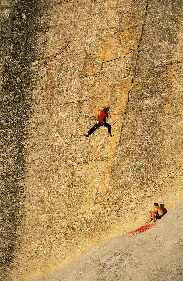 Two Men Rock Climbing In Tuolumne Photograph By Corey Rich Fine Art America