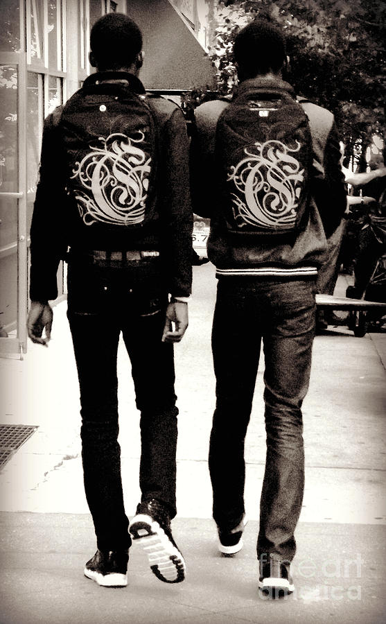 Two Men with Interesting Jackets - New York City Street Scene Photograph by Miriam Danar