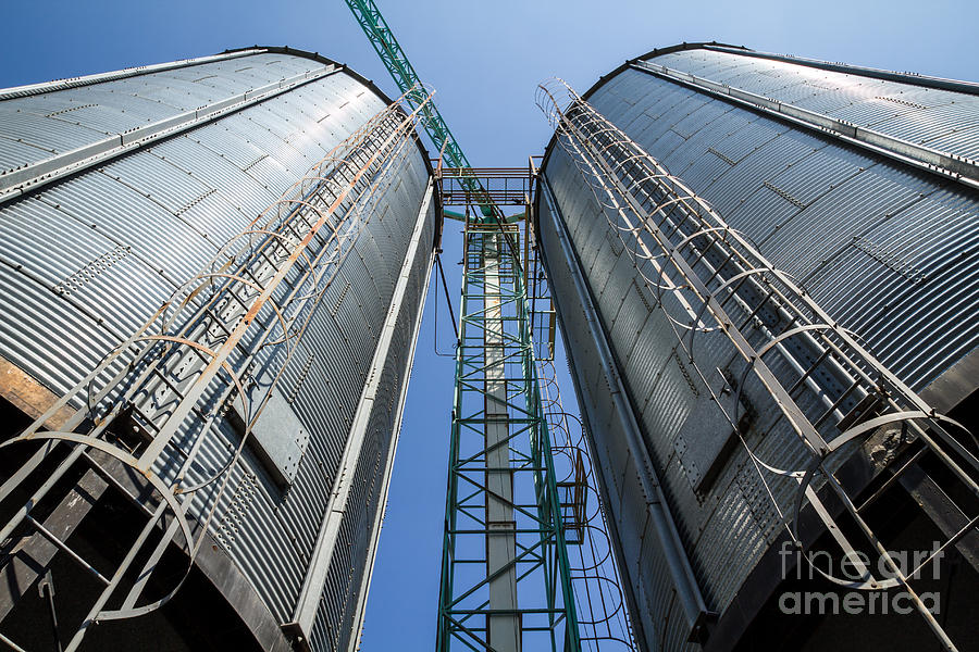 Two metal silo agriculure granary Photograph by Tosporn Preede