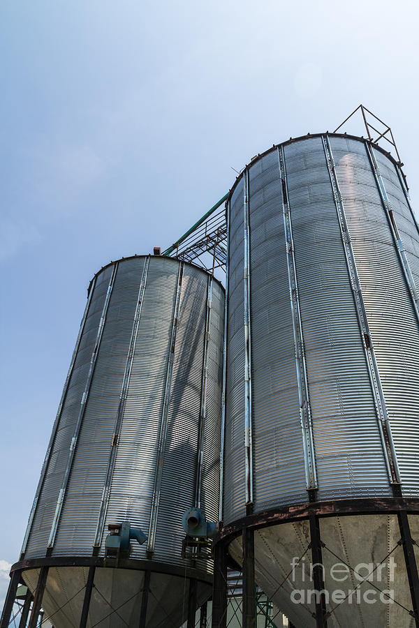 Two metal silo Photograph by Tosporn Preede
