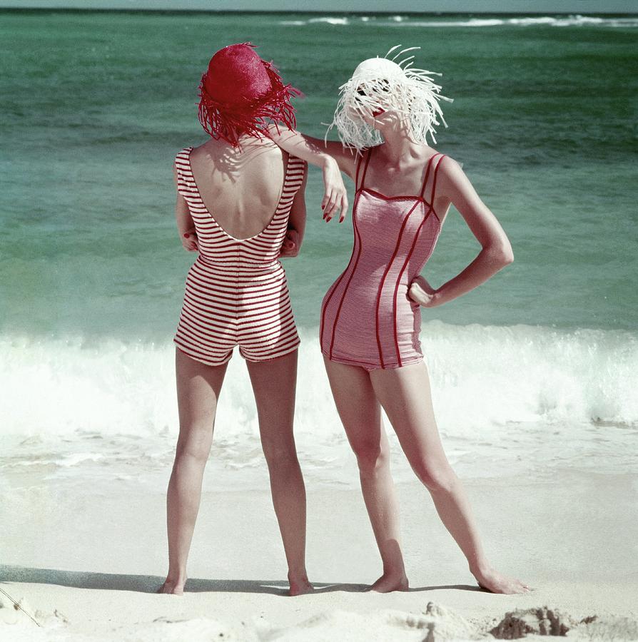 Two Models Standing On A Beach Photograph by Frances McLaughlin-Gill