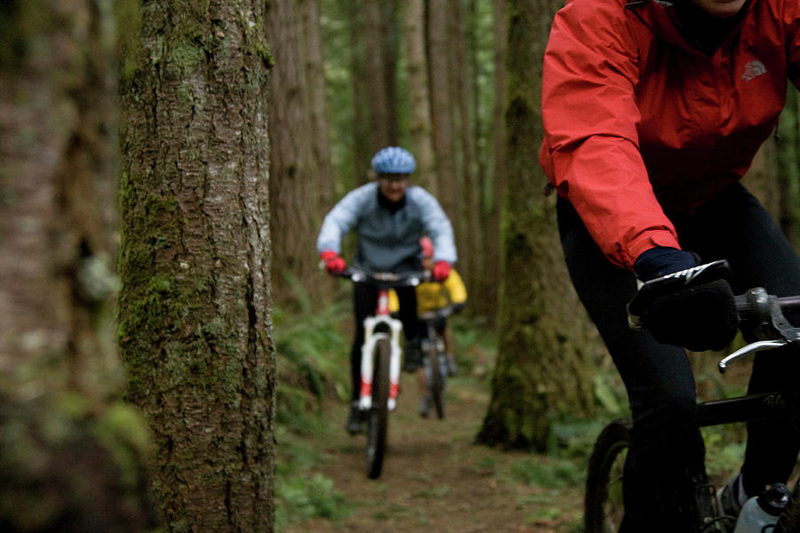 Action Photograph - Two Mountain Bikers Out Riding A Single by Jordan Siemens Action Photograph - Two Mountain Bikers Out Riding A Single by Jordan Siemens