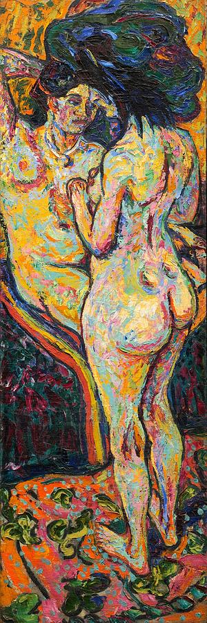 Two Nudes Painting by Ernst Ludwig Kirchner