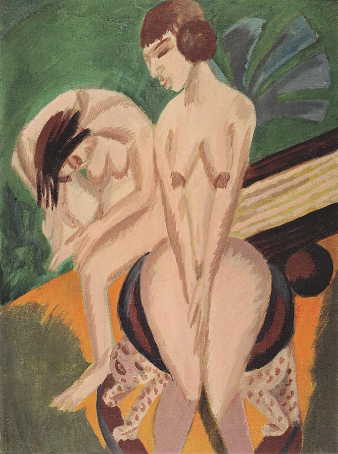 Two Nudes in the Room Kirchner 1914 Painting by Movie Poster Prints