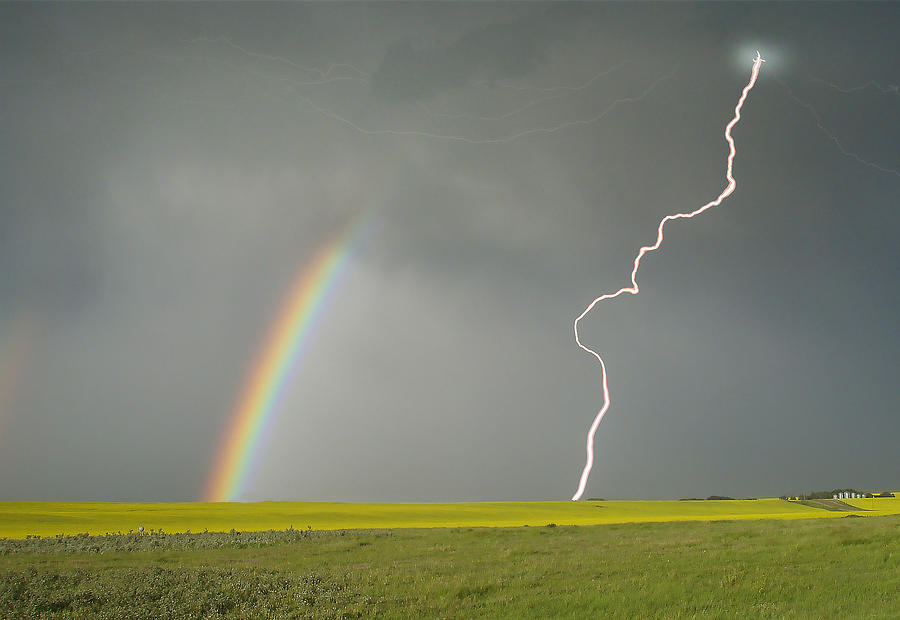 Lightning Photograph - Two of the most Beautiful Things in Nature by Phil And Karen Rispin