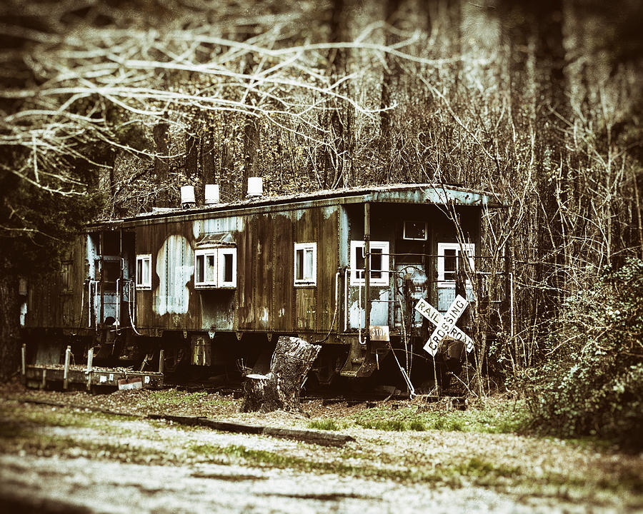 Two Old Cabooses in Sepia Photograph by Bill Swartwout