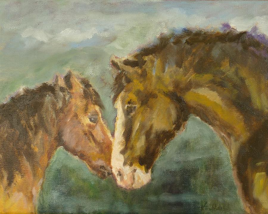 Horse Painting - Two Old Friends by Veronica Coulston
