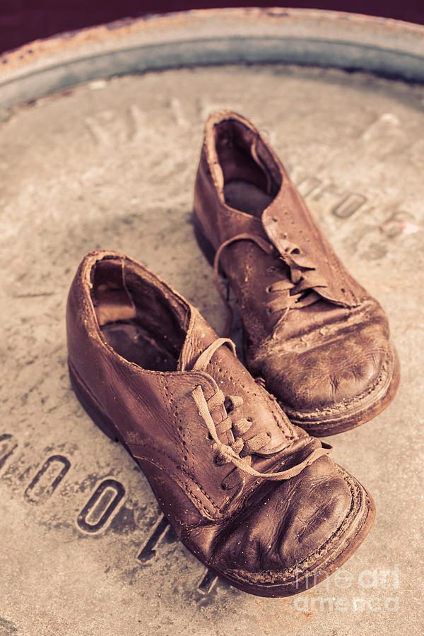 Vintage Photograph - Two Old Shoes by Edward Fielding