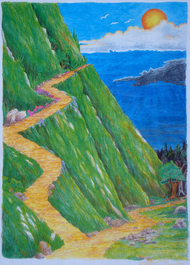 Path Painting - Two Paths by Matt Konar