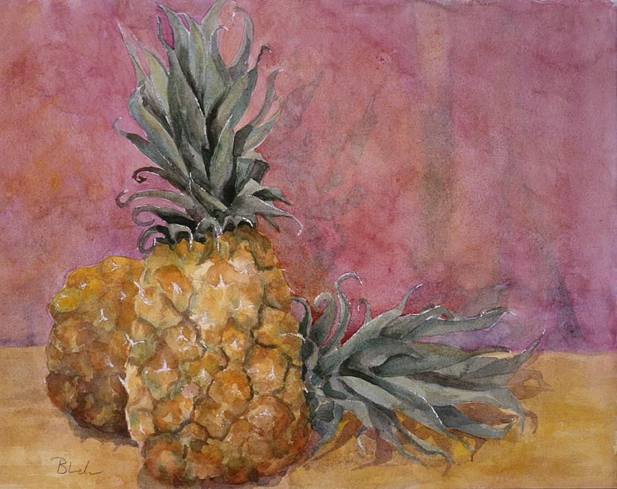 Pineapple Painting - Two Pineapples by Blenda Studio