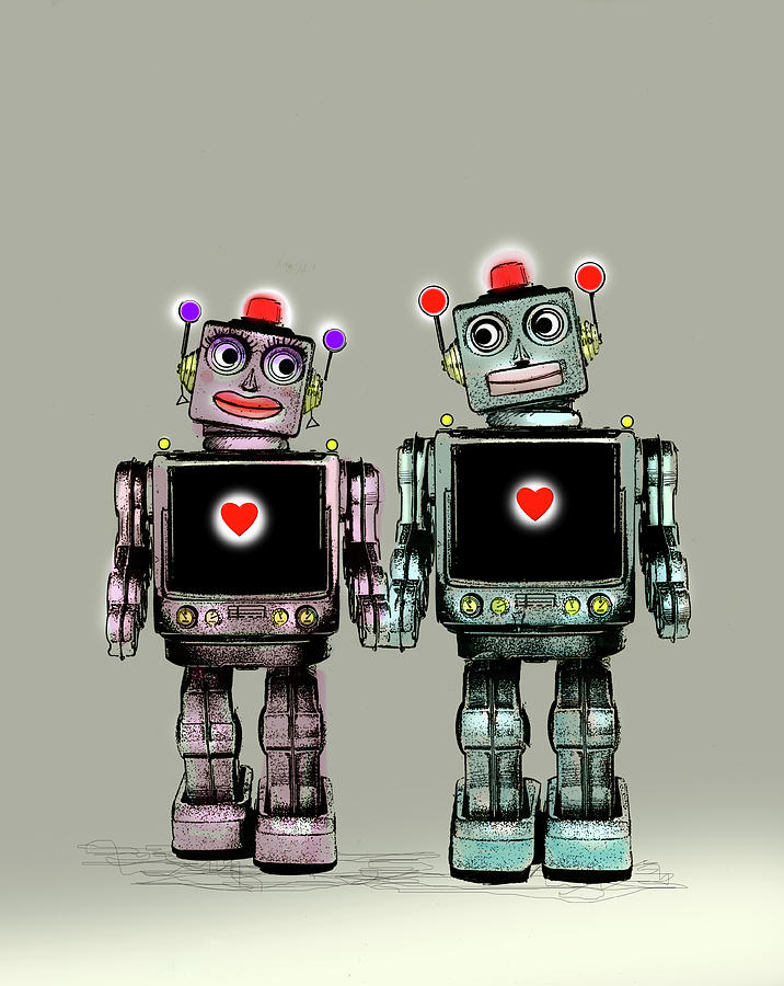 Two Robots Falling In Love Photograph by Ikon Ikon Images